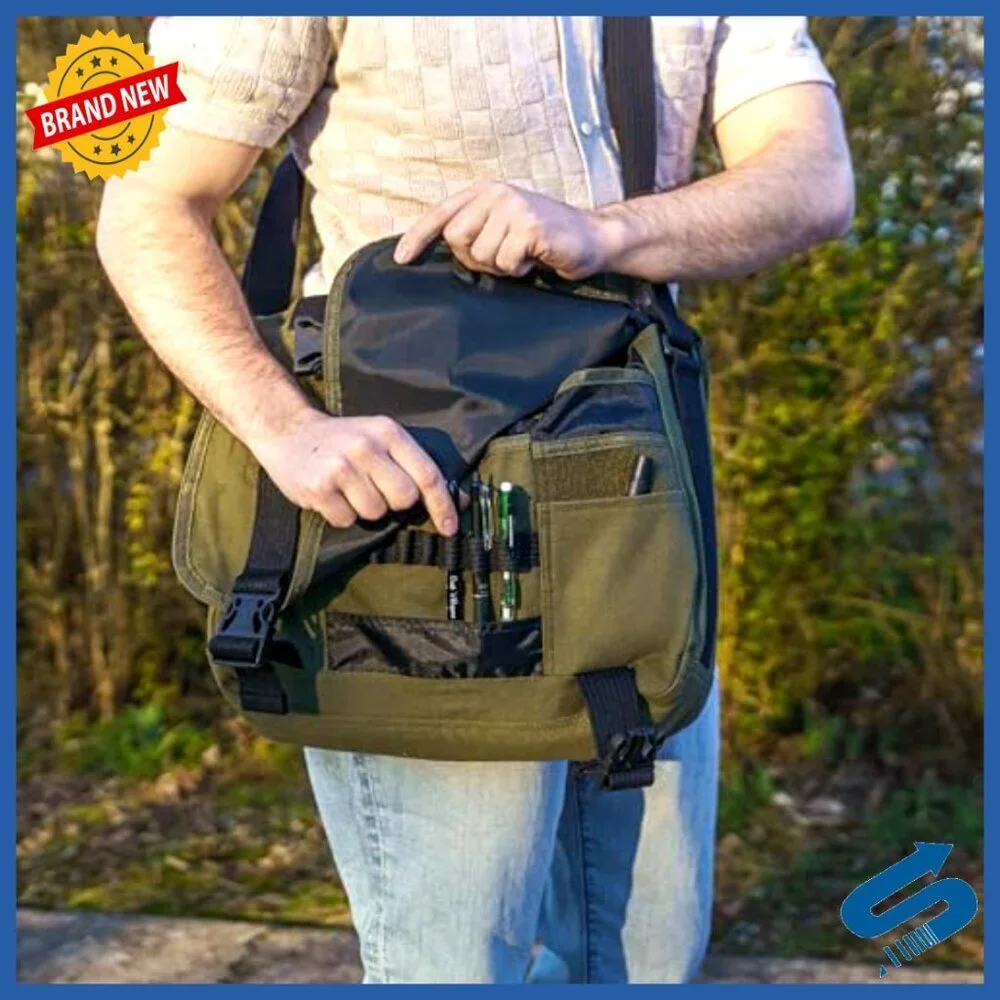 Canvas Messenger Bag Classic Premium Laptop Compartment Travel Work Commute